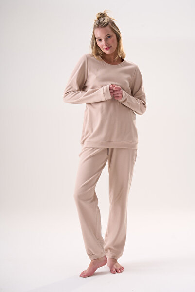 Etoile 100% Cotton Honeycomb Knit Fabric Long Sleeve Cuffed Pocket Women's Pa...