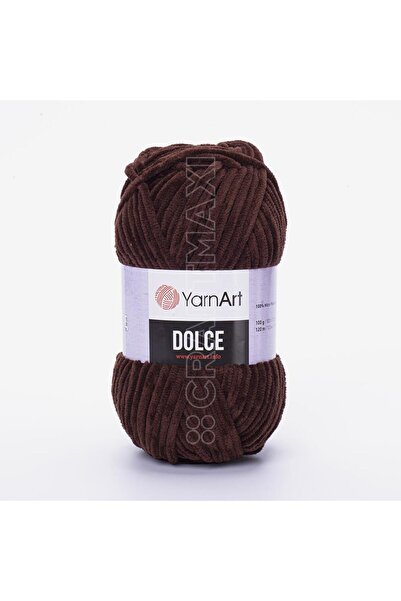Yarnart دولتشي - خيط حياكة يدوي مخملي بني داكن-775