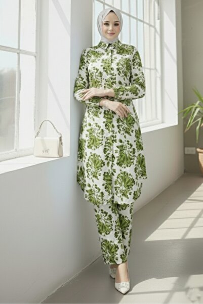 Bestenur Set dublu din viscoză Telya 1578 - Verde