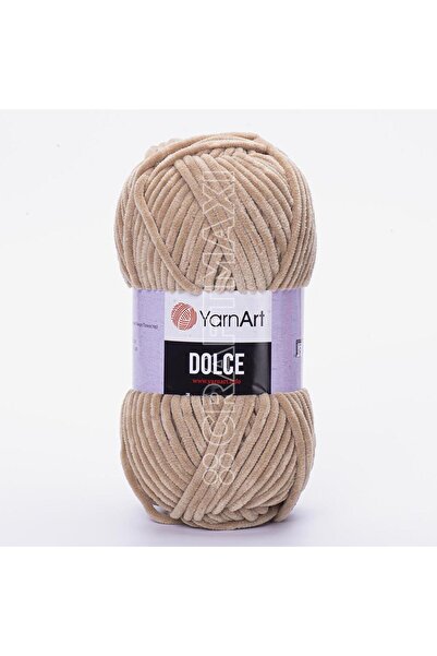Yarnart DOLCE - Fir de tricotat manual din catifea, bej închis-747
