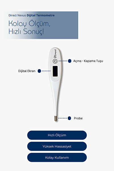 Direct NEXUS Dijital Ateş Ölçer Hızlı Ve Doğru Vücut Sıcaklığı Ölçümü