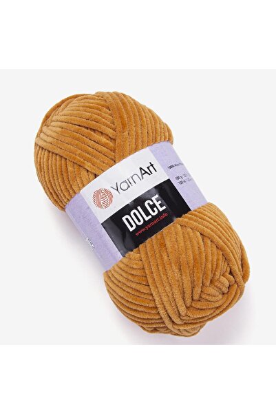 Yarnart DOLCE - Fir de tricotat manual din catifea, culoare muștar-854