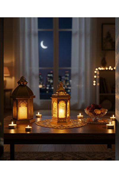co arma فانوس رمضاني بلاستيك صغير الحجم بارتفاع 14 سم