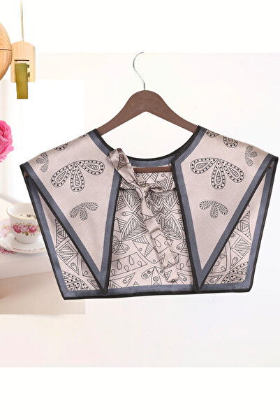 nurfemina Geometrik El İşi Desenli Zarif ve Modern Stil Omuz Şalı | "Midnight...