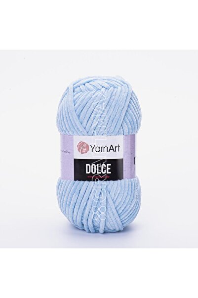 Yarnart دولتشي - خيط حياكة يدوي مخملي باللون الأزرق الفاتح-749