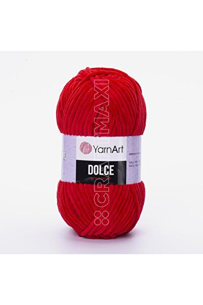 Yarnart DOLCE - Fir de tricotat manual din catifea ROȘU-748