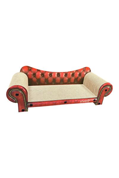 Rotipet Shebo Divan Premium Karton Kedi Tırmalama Koltuğu Kırmızı 79x25x25 cm