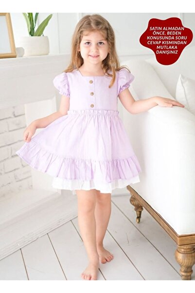 aysskids Φόρεμα για κορίτσι Alessi Mini Ruffle Λεπτομερές λινό