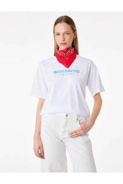 Koton Tricou cu mânecă scurtă, croială relaxată, cu decolteu rotund și imprimeu