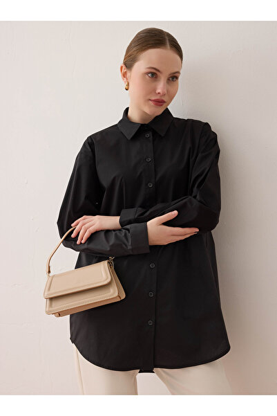 Benin Basic Poplin Shirt with Patches - Black -