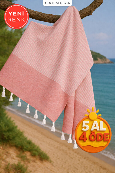 Calmera Prugasto Peštemal | Pamuk - Prirodno Sa resama | Plaža, bazen, spa, s...