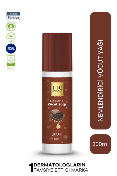 TTO Clinic Vücut Yağı Çikolata 200 ml (ÇAY AĞACI YAĞI / TEA TREE OIL)