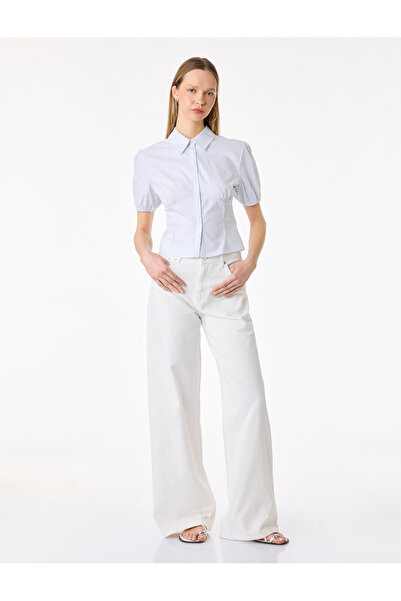 Koton Памучна риза с къс ръкав и ленти