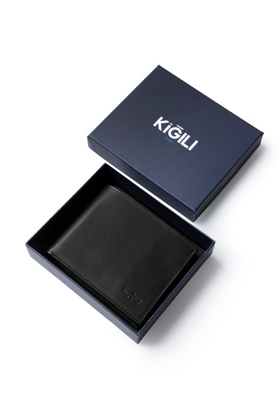 Kiğılı Düz Erkek Kartlık Para Bölmeli Deri Cüzdan