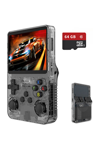 clickzu R36S ретро преносима конзола, 64GB, 15000+ игри, 3.5” IPS екран, двое...