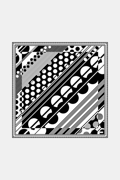 Vakko SİYAH DESENLİ TWİLL EŞARP