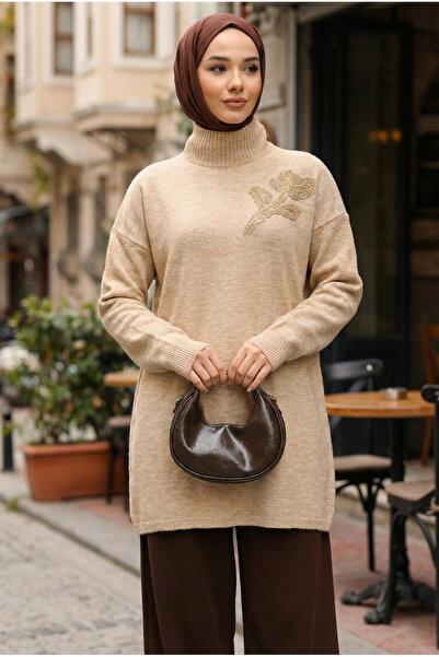 azragül giyim High-Necked Hijab Knitwear Tunic