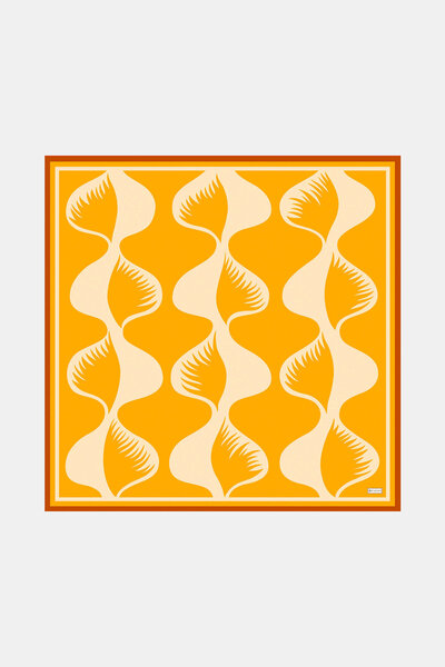 Vakko SARI GEOMETRİK DESENLİ TWİLL EŞARP