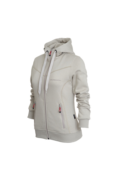 Cresta Tam Fermuarlı Kapüşonlu Gri Kadın Sweatshirt