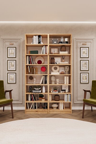 asratrend Asra Trend MDF Safir Meşe Kitaplık – Ayarlanabilir Raflar, Ev & Ofi...