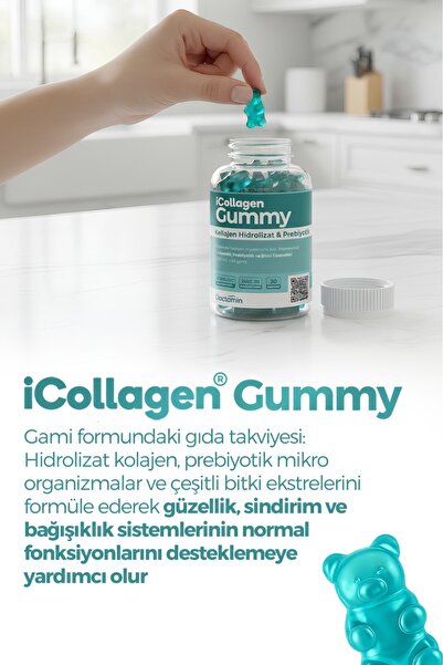 icollagen Gummies Jelibon Hidrolizat Kolajen & Prebiyotik