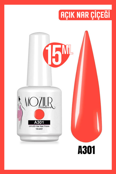 MOZIUR Kalıcı Oje Uv Led A301 (KIRMIZI SERİSİ) 15ml