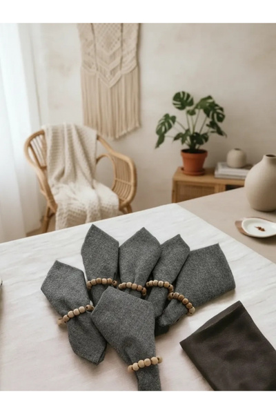 NDC HOME Σετ χαρτοπετσέτας 6 τεμαχίων σε γκρι ανθρακί απλό