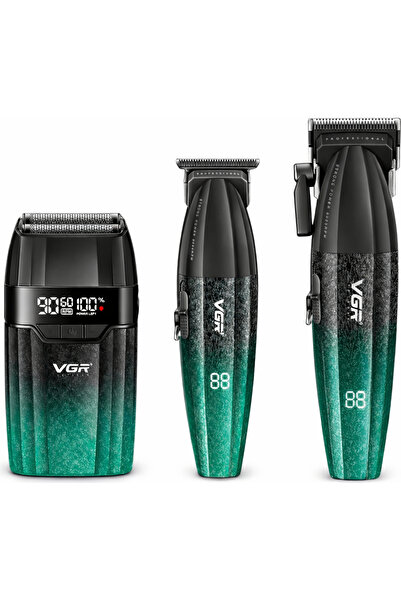 VGR V-640 S3 Profesyonel Kablosuz Saç ve Sakal Kesme Makinesi 3 in 1 Tıraş Seti