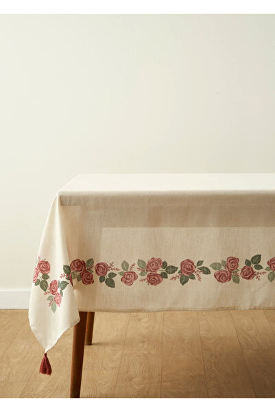 Bella Maison Față de masă cu imprimeu trandafiri crem (150x250 cm)