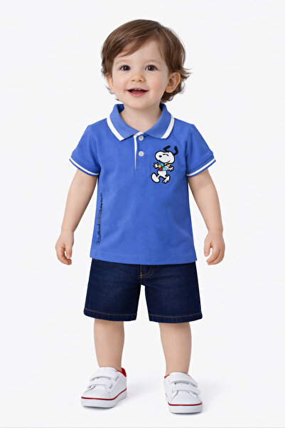 Chicsy Baby Erkek bebek pamuklu polo takım pantolon üst ikili takım düğün doğ...