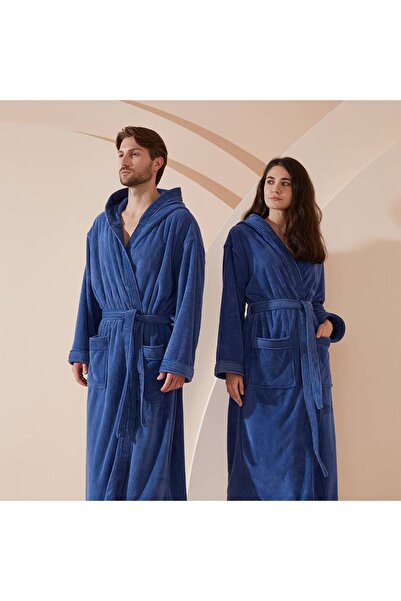 REEFI Modern hooded bathrobe - blue - 4/5XL