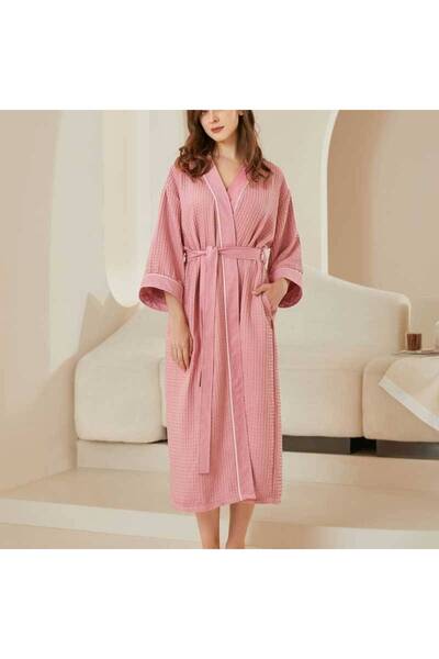 REEFI Waffle bathrobe - pink - M