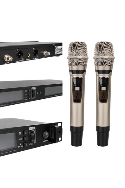 MagicVoice MV21633 2 El Tipi Mikrofonlu 100+100 Kanal Antenli Uhf-Pll Kablosu...