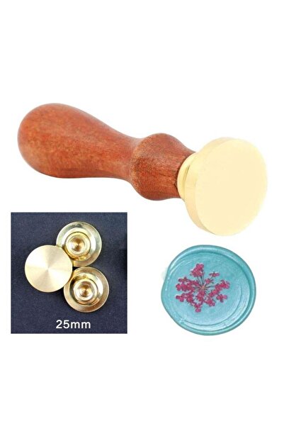 Profisher Eritme Balmumu Mührü Damga 20 mm Yuvarlak Boş Bakır Kafa + Gülağacı...