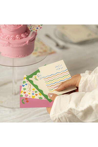 SEEN بطاقات توزيع عدد 12 بتصاميم خطوط وزهور