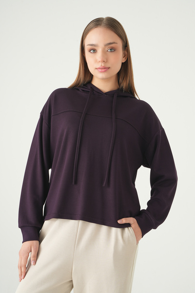 Rays 8308A Stripe Detail Tunic Plum