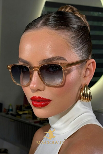 MACERATİ Sunglasses Women & Men Uv400 Glass Ce Certified Honey Color Sunglasses