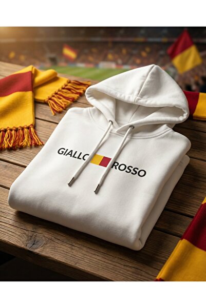 Giallo Rosso Basic Hoodie GR BEYAZ