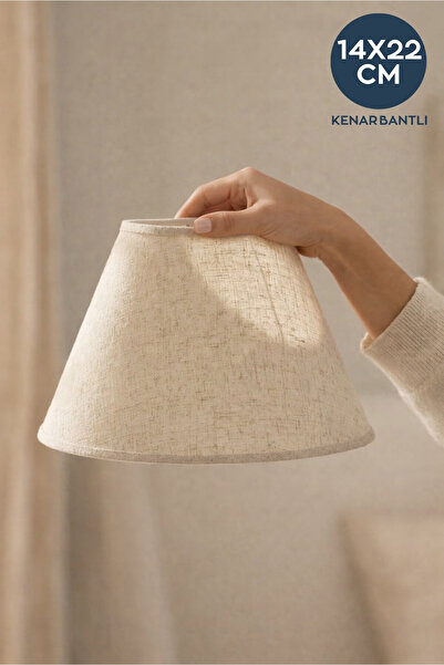 HOMİNG Homing Kenar Bantlı Kumaş Metal Çemberli Kırçıllı Yedek Abajur Başlığı...