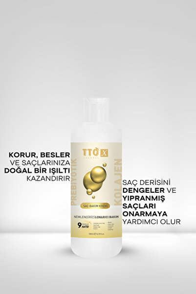 TTO Saç Kremi Nemlendirici ve Onarıcı 500 ml Kolajen ve Prebiyotik X Yıpranmış Saçlar