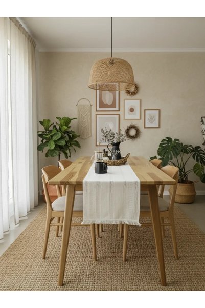 NDC HOME مفرش طاولة دانتيل خام 35×150