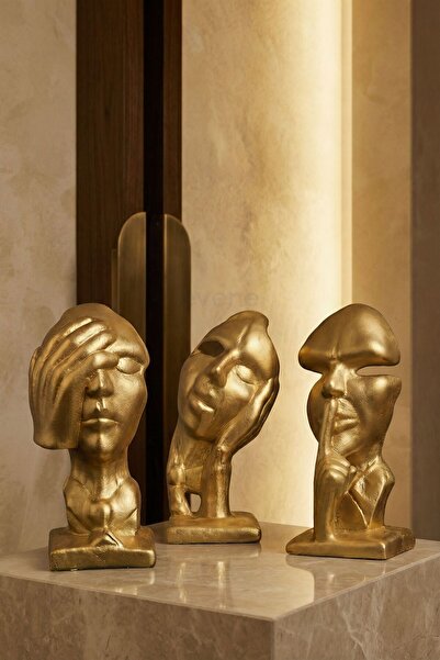 Rugad Biblo Dekoratif Heykel Görmedim Duymadım Bilmiyorum Biblosu Altın Model 31