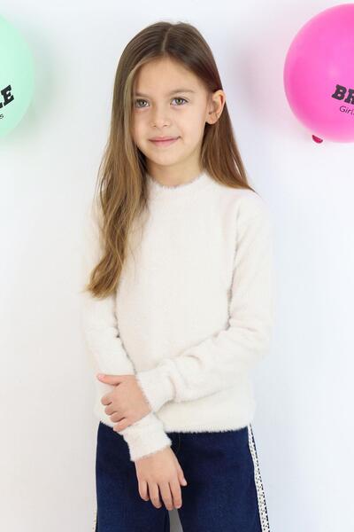 Breeze Kız Çocuk Triko Kazak Basic 8-14 Yaş, Bej