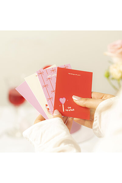 SEEN 12 بطاقة توزيع بأشكال أقواس وقلوب