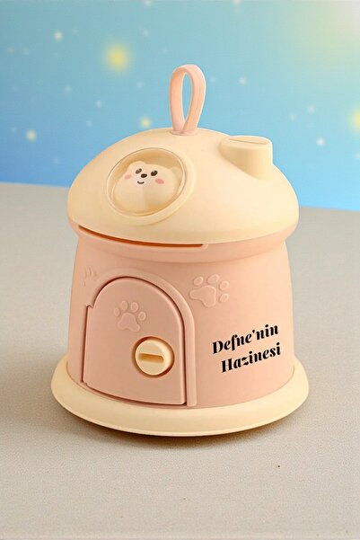 HEDİYE FİKRİ Kişiye Özel LED Işıklı Pofuduk Kedi Kumbara – Sticker Hediyeli S...