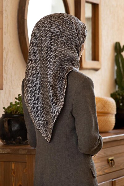 Vissona 100% Twill Silk Line Pattern Cream - Μαύρο Χρώμα 90x90 Φουλάρι Σχήμα ...