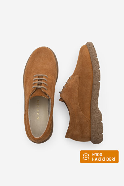 Marjin Dámské boty Oxford z pravé kůže Šněrovací boty pro volný čas Allen Suede