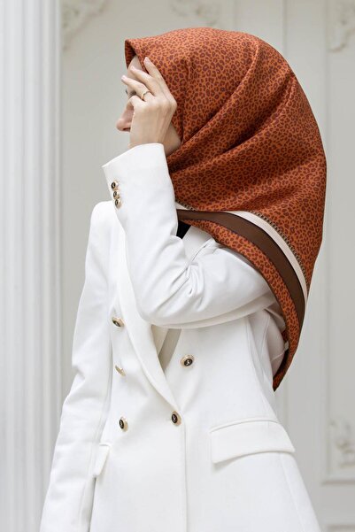 Vissona Eșarfă de mătase Tivil 14195 - 0014 - 0007 Model mixt portocaliu