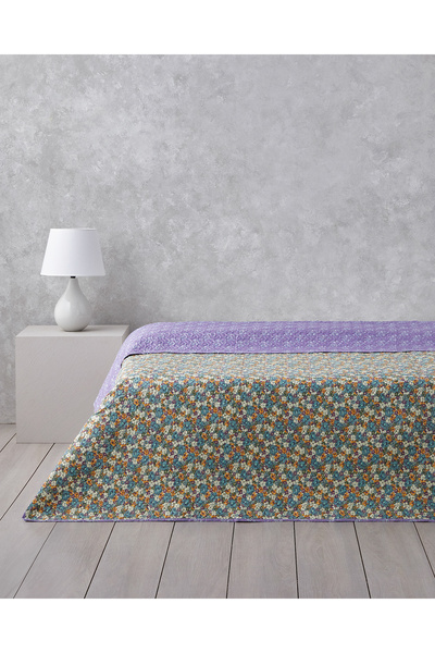 English Home Fiore Viola Çift Kişilik Çok Amaçlı Örtü 200x220 cm Mor
