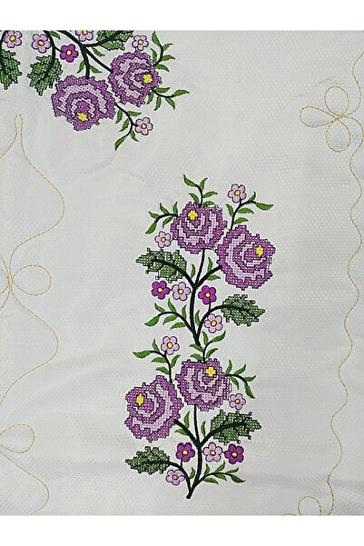 DİLEX Seccade Beyaz Etamin Nakışlı Çeyizlik 120x73 cm